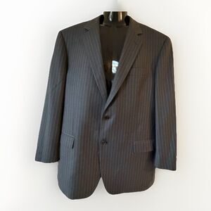 Brooks Brothers 1818 Madison Men Blazer 44R Dark Gray Pinstripe 100% Wool Italy